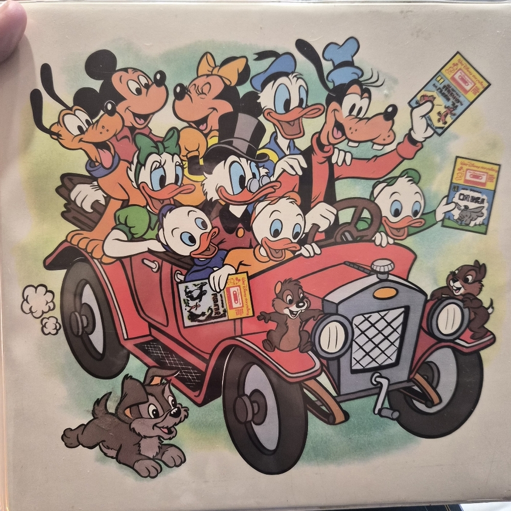 Disney  Vintage Classic Characters Cassette Tape With Matching Book Red and Blue